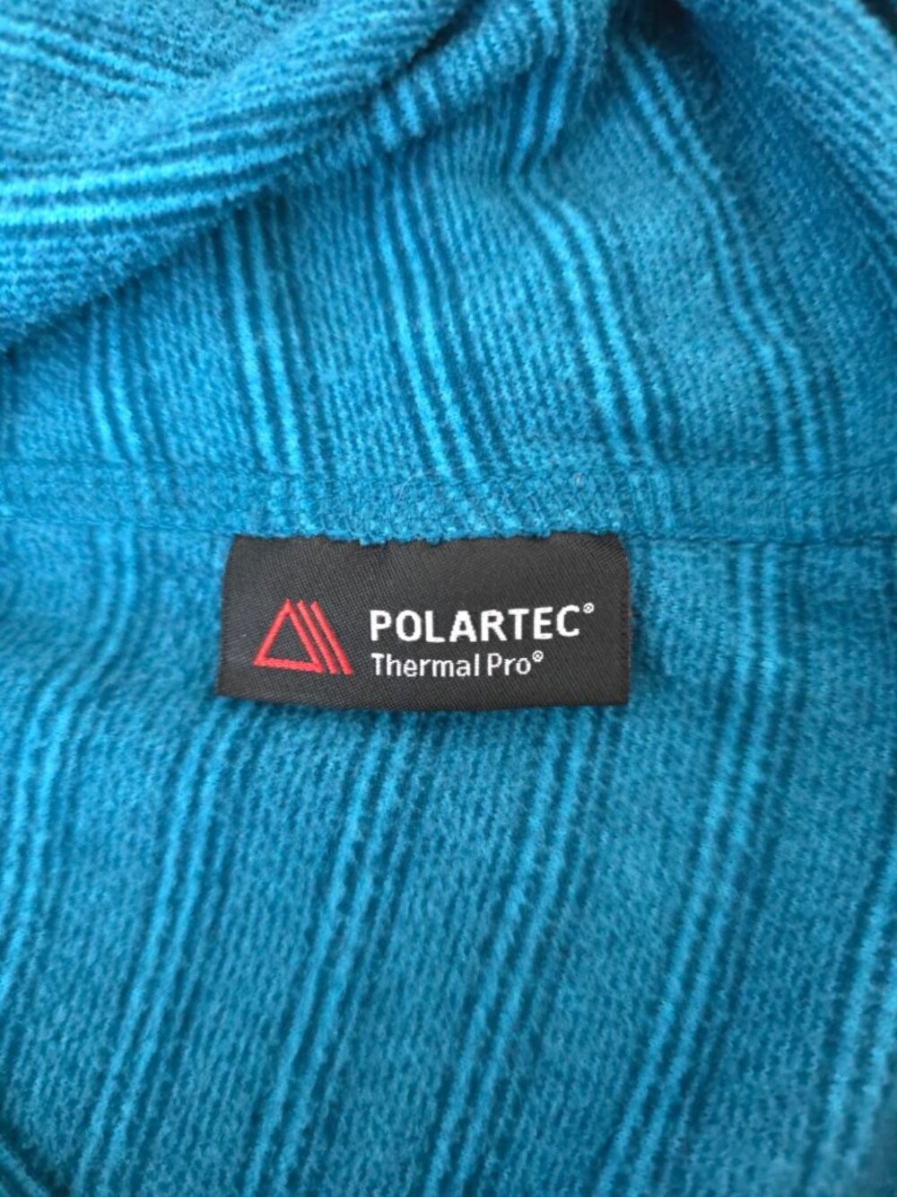 The North Face Polartec 1/4 Zip Blue Striped Lightweight Fleece Sweatshirt M - Picture 6 of 10